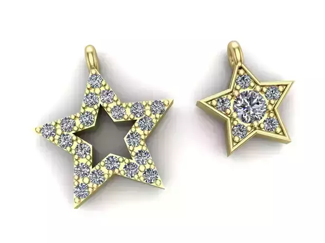 2 pieces star pendants