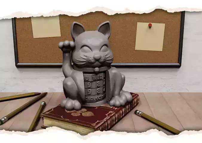Cat calendar 3D print model