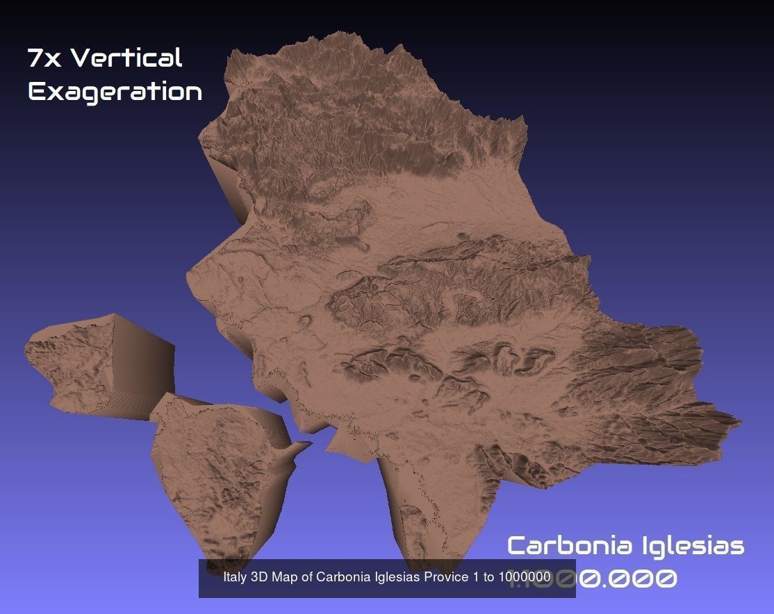 Italy 3D Topography Provinces Puzzle 3D Model Collection_118