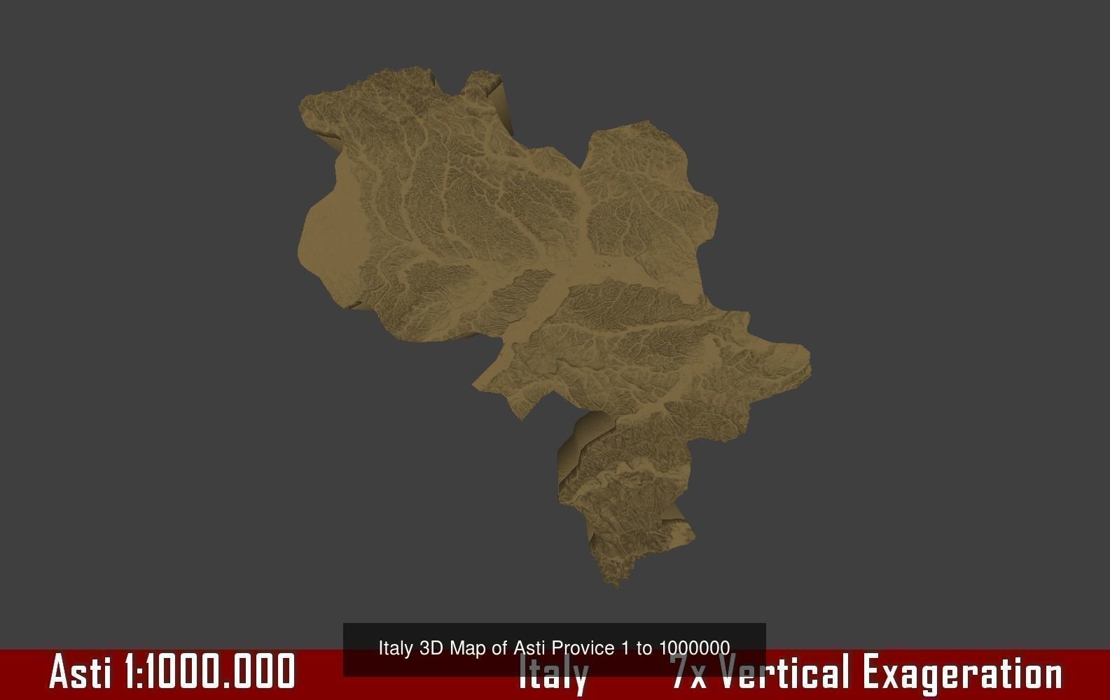 Italy 3D Topography Provinces Puzzle 3D Model Collection_135
