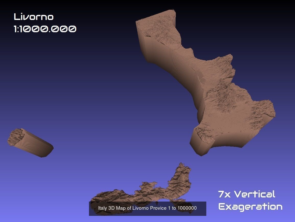 Italy 3D Topography Provinces Puzzle 3D Model Collection_126