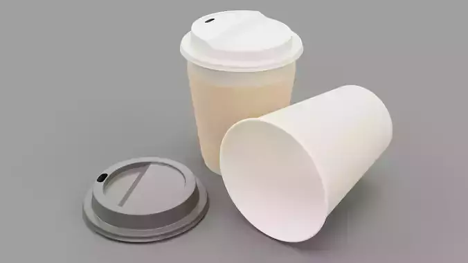 Paper coffee cup 3D model