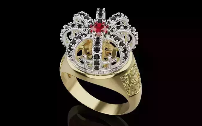 Crown Ring 005 3D print model