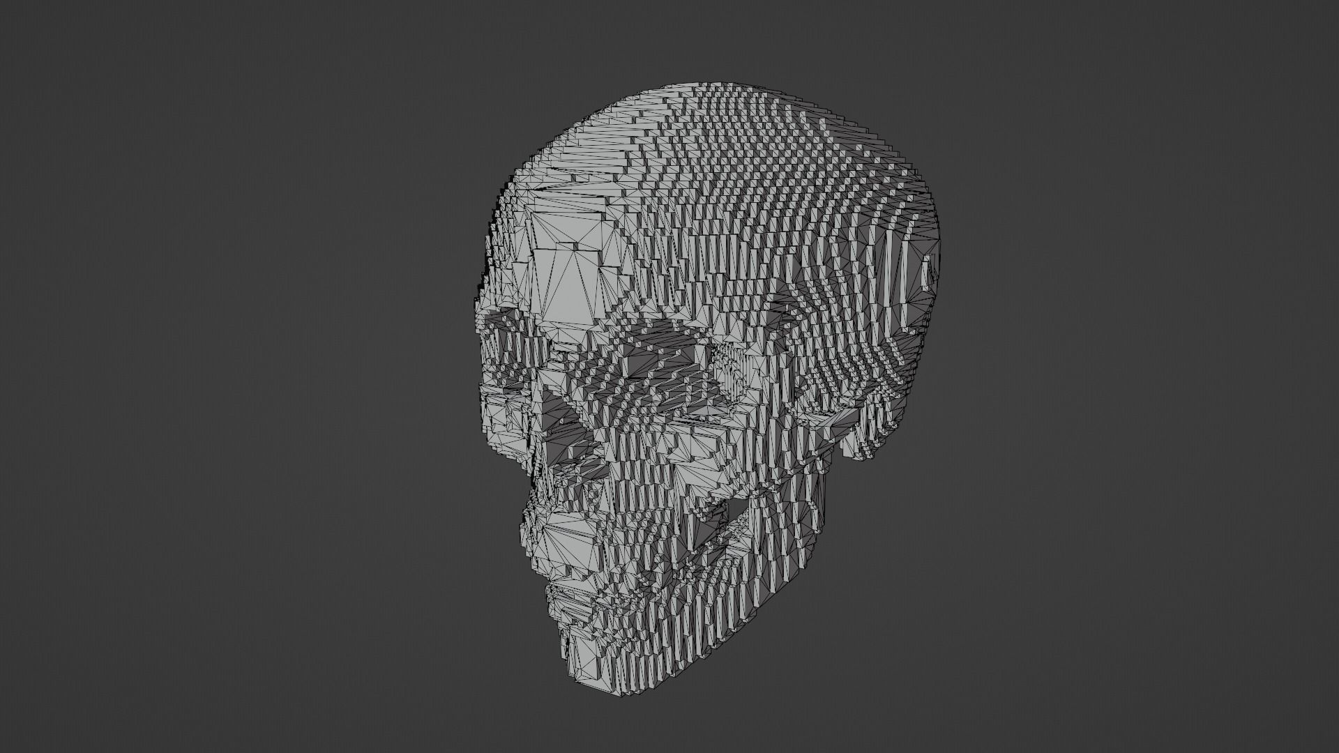 Pink Voxel Skull Low-poly 3D model_14