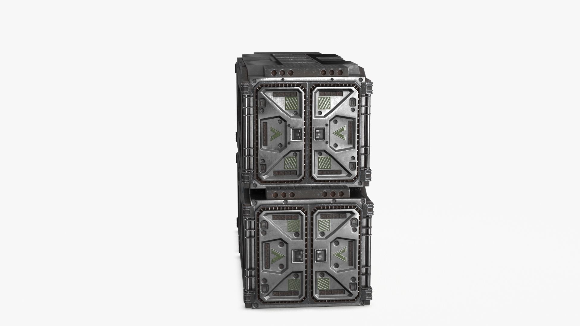 Sci-fi Container set of 3 v5 Low-poly 3D model_21