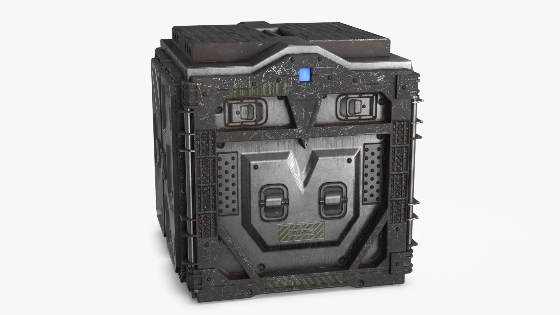 Sci-fi Container set of 3 v5 Low-poly 3D model_10