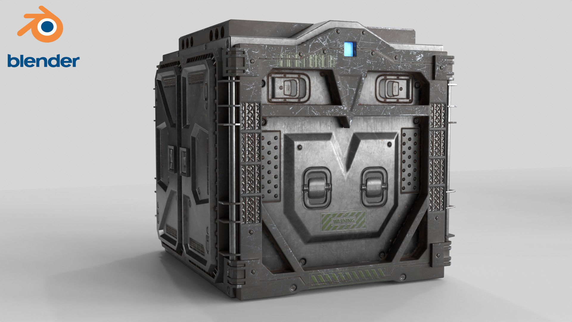 Sci-fi Container set of 3 v5 Low-poly 3D model_26