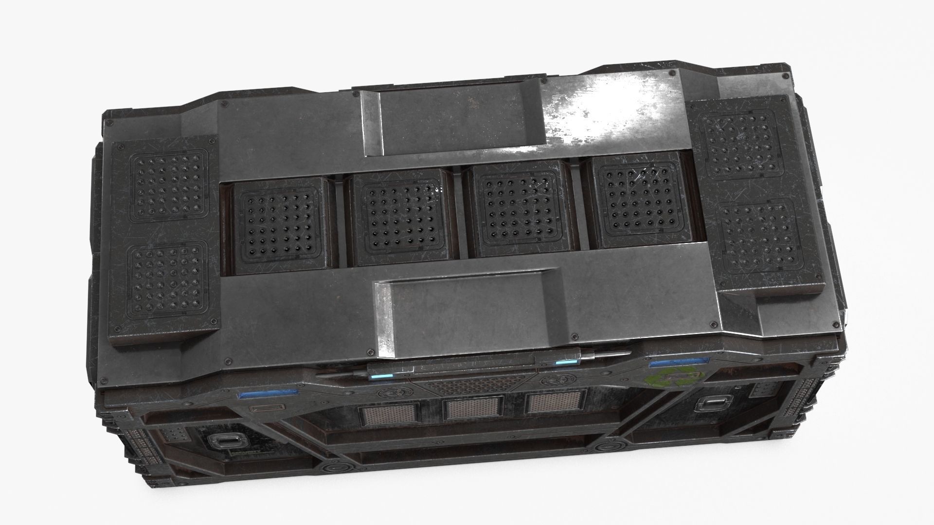 Sci-fi Container set of 3 v5 Low-poly 3D model_4