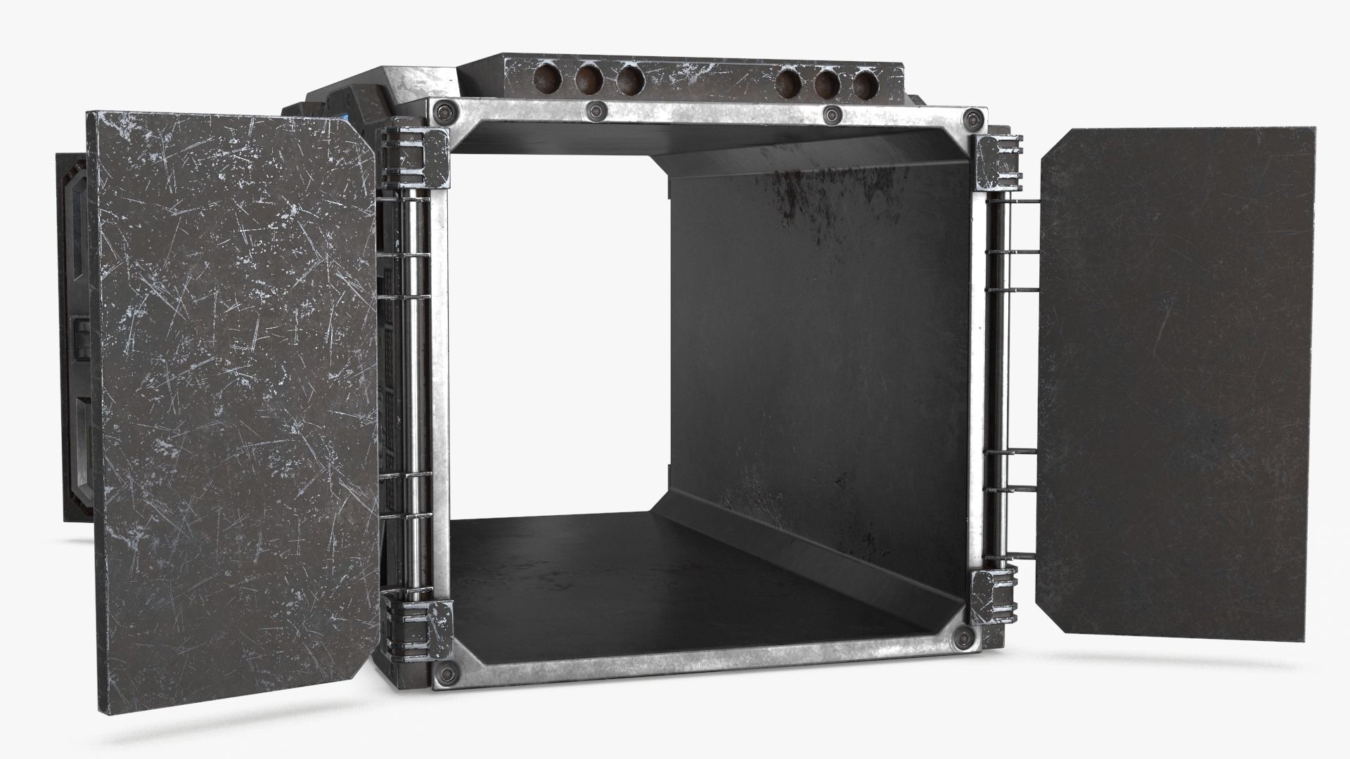 Sci-fi Container set of 3 v5 Low-poly 3D model_9