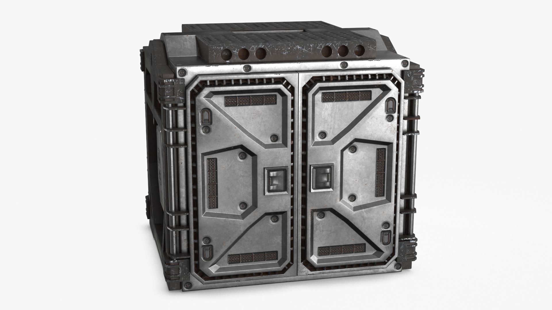 Sci-fi Container set of 3 v5 Low-poly 3D model_11
