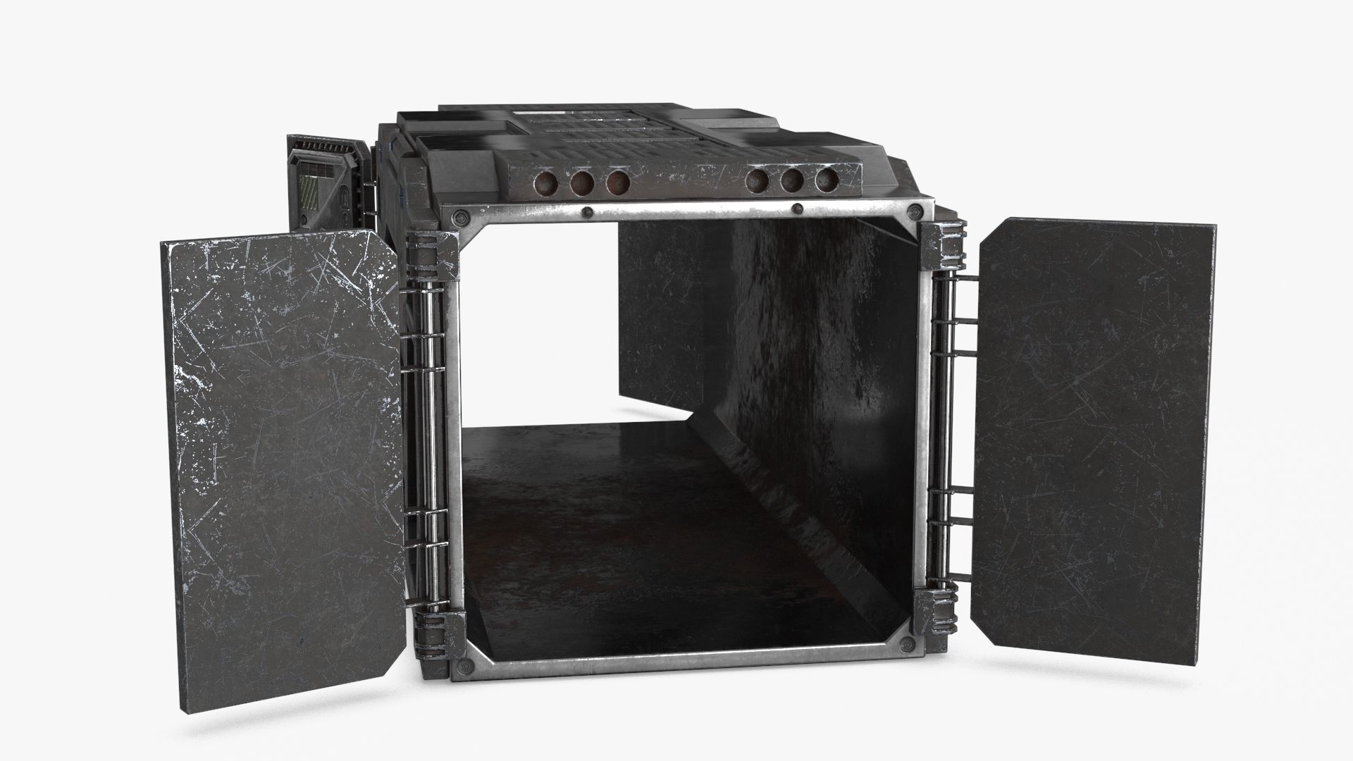 Sci-fi Container set of 3 v5 Low-poly 3D model_5
