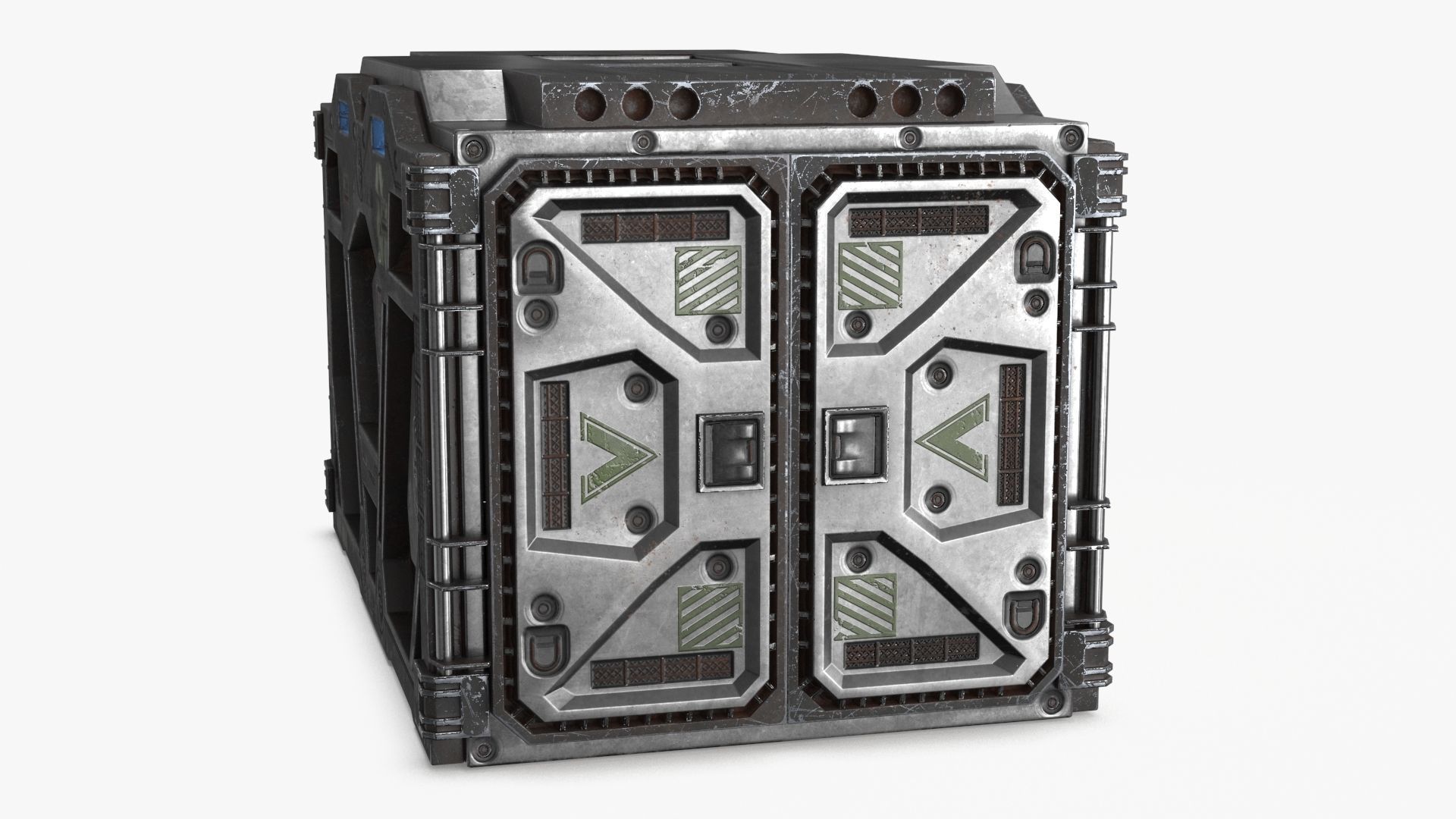 Sci-fi Container set of 3 v5 Low-poly 3D model_7