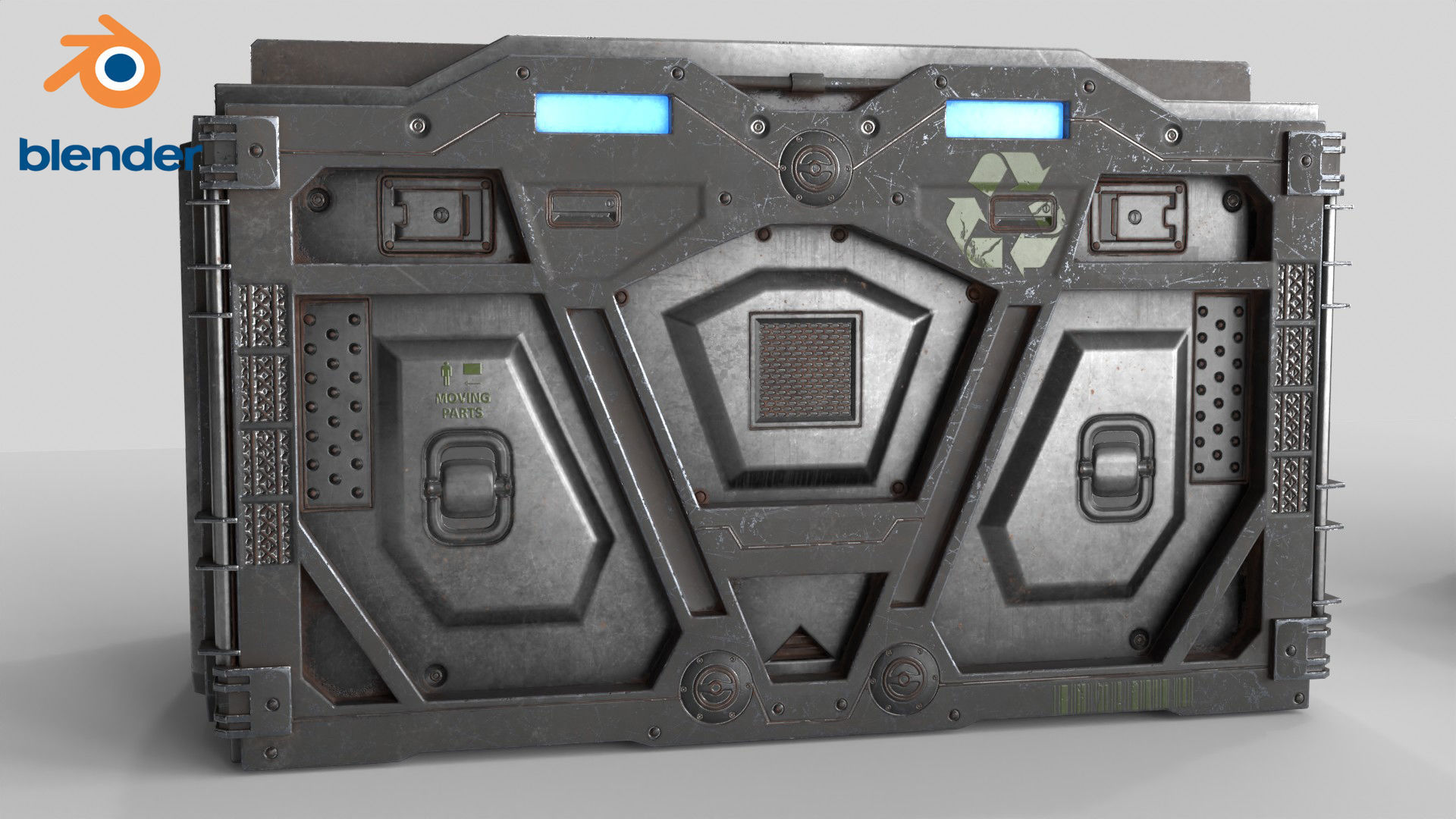 Sci-fi Container set of 3 v5 Low-poly 3D model_25
