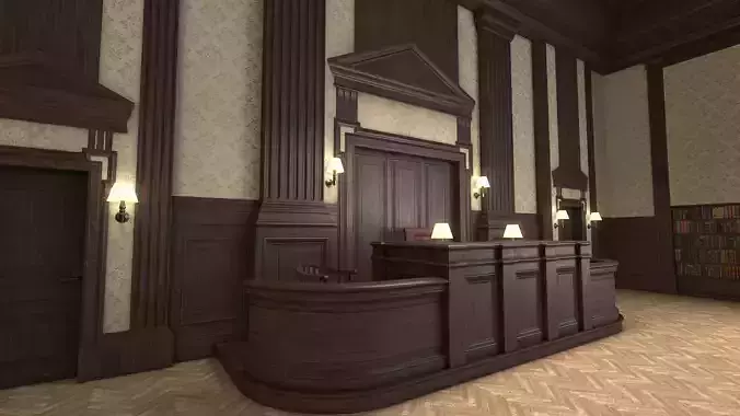 Courtroom Low-poly 3D model