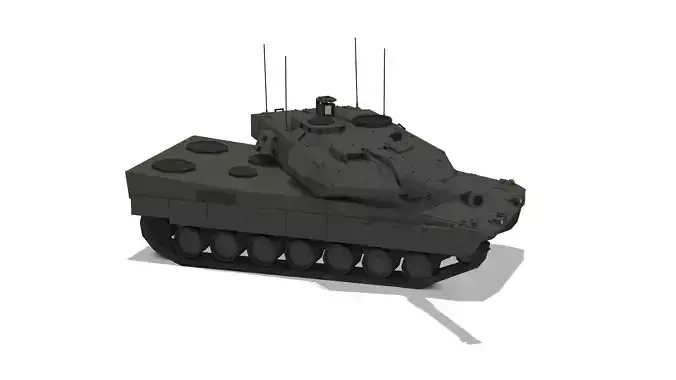 STRV 122 Low-Poly Tank  Game-Ready with 3 Camo Variants Low-poly 3D model