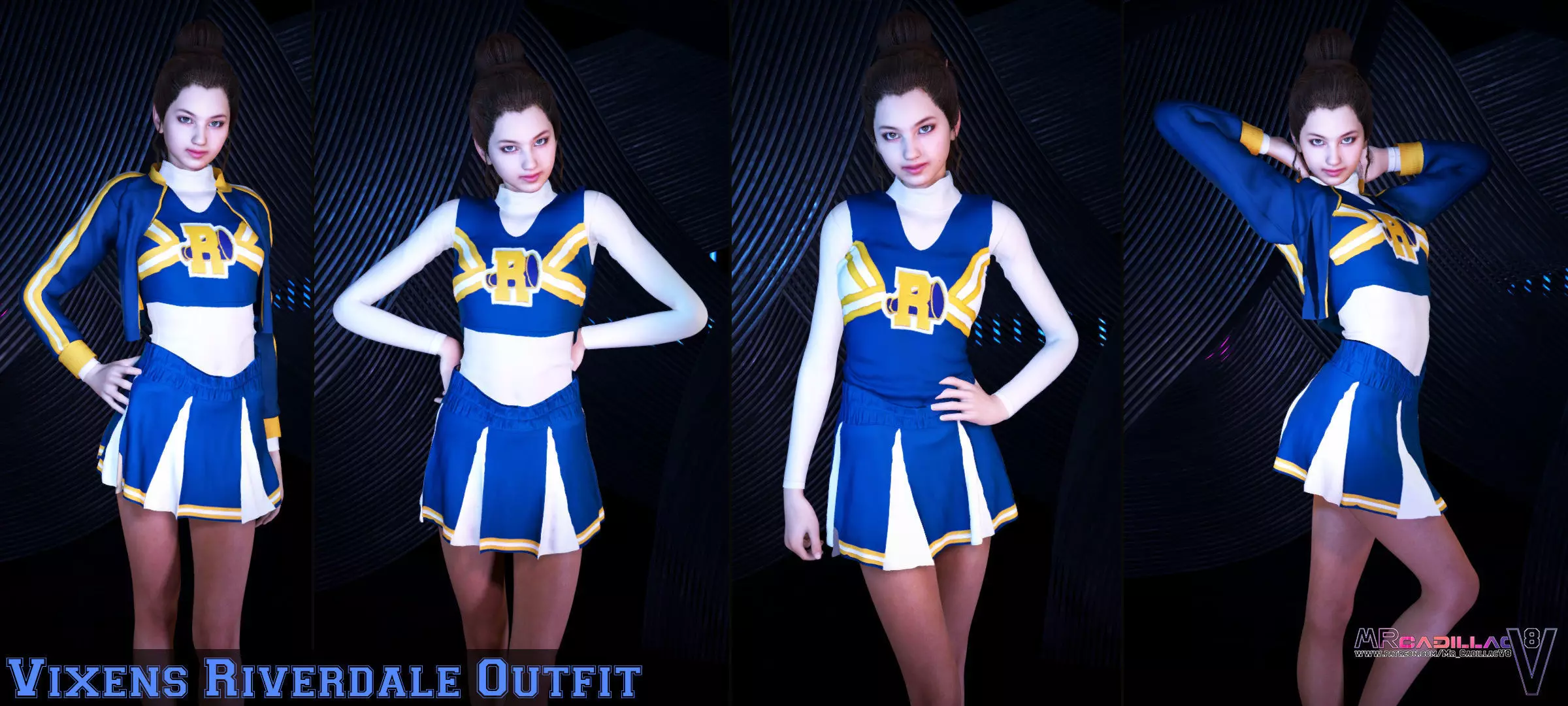 Cheerleader Outfit Low-poly 3D model