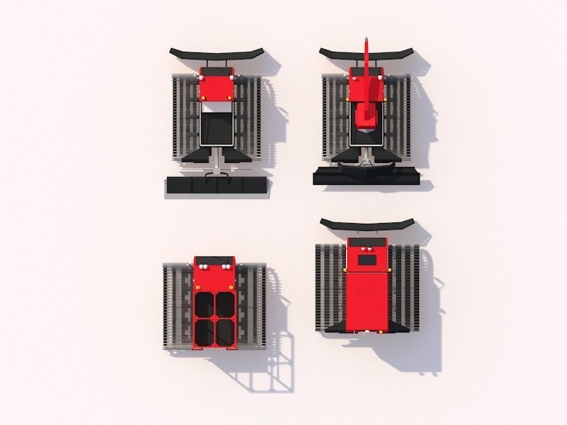 Cartoon Low Poly Winter Snow Vehicles Pack  Low-poly 3D model_9