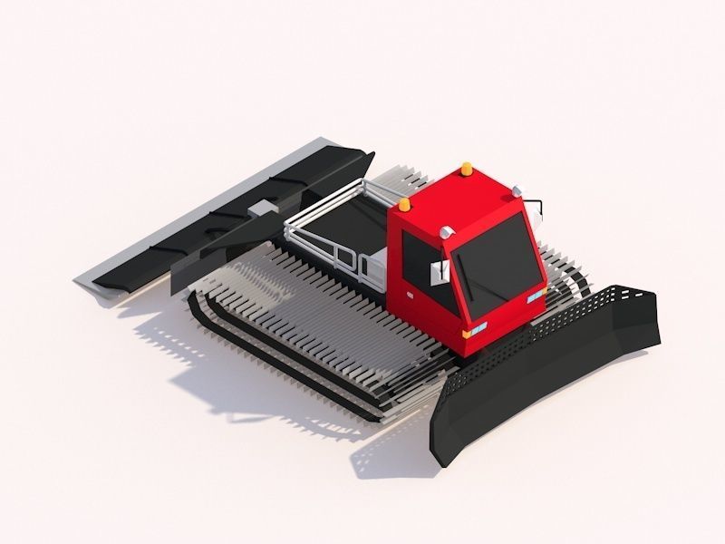 Cartoon Low Poly Winter Snow Vehicles Pack  Low-poly 3D model_5