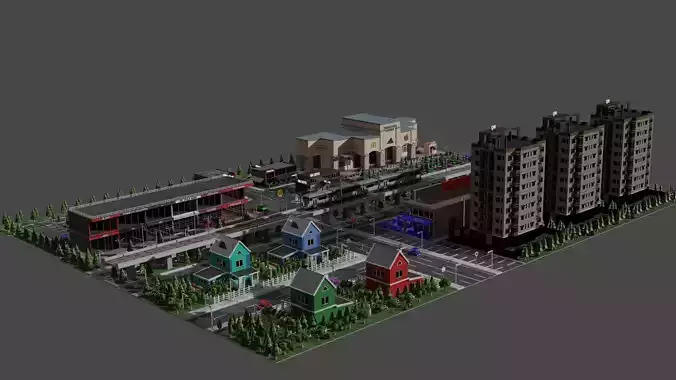 Low Poly City 3D