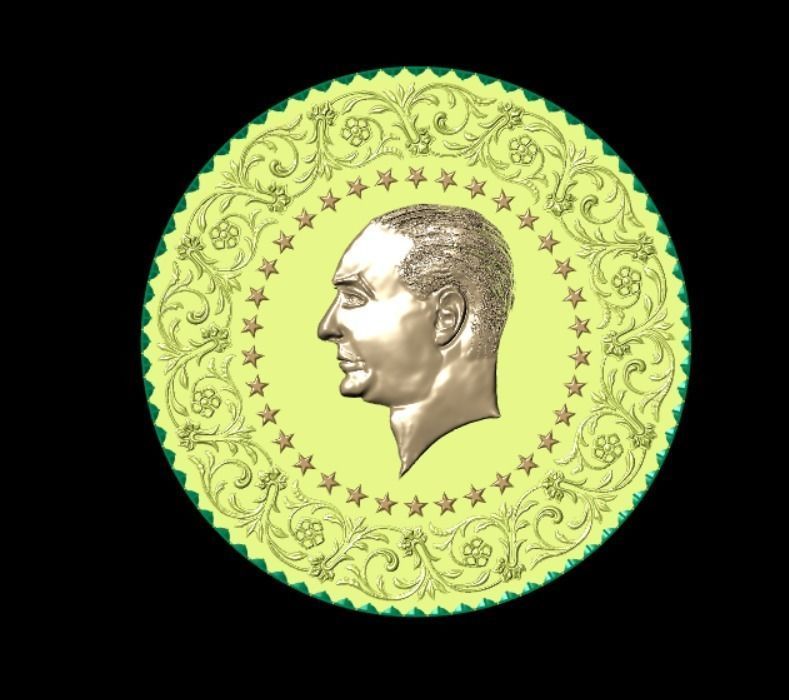 Coin of Ataturk 3D print model_9
