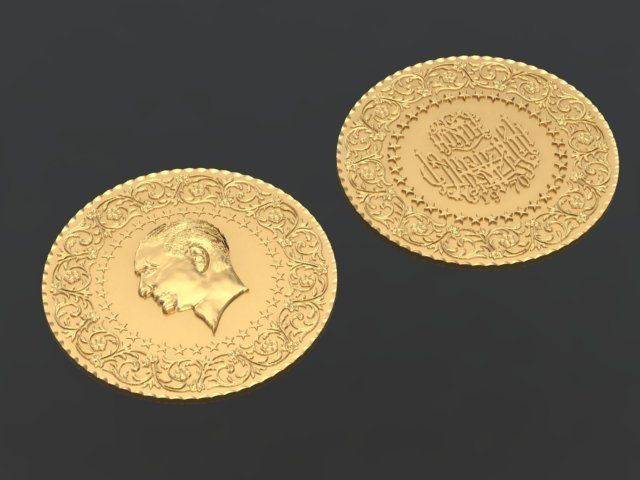 Coin of Ataturk 3D print model_1