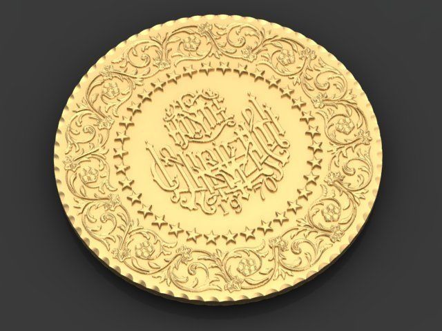 Coin of Ataturk 3D print model_2