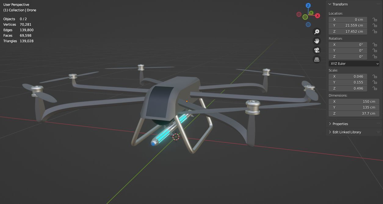 Military drone 3D model 3D model_11