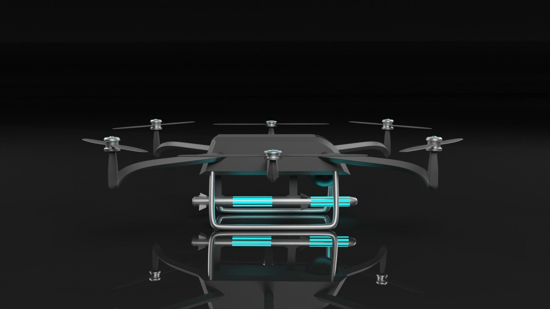 Military drone 3D model 3D model_4