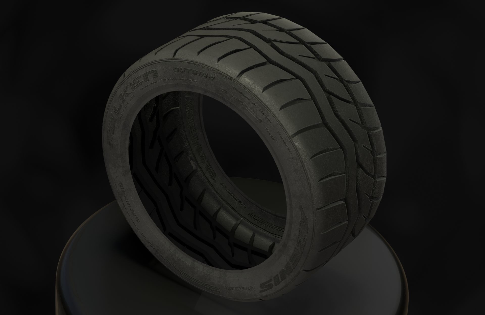 Falken Azenis RT615K - 3D Tires - Game Ready - Textured Low-poly 3D model_9