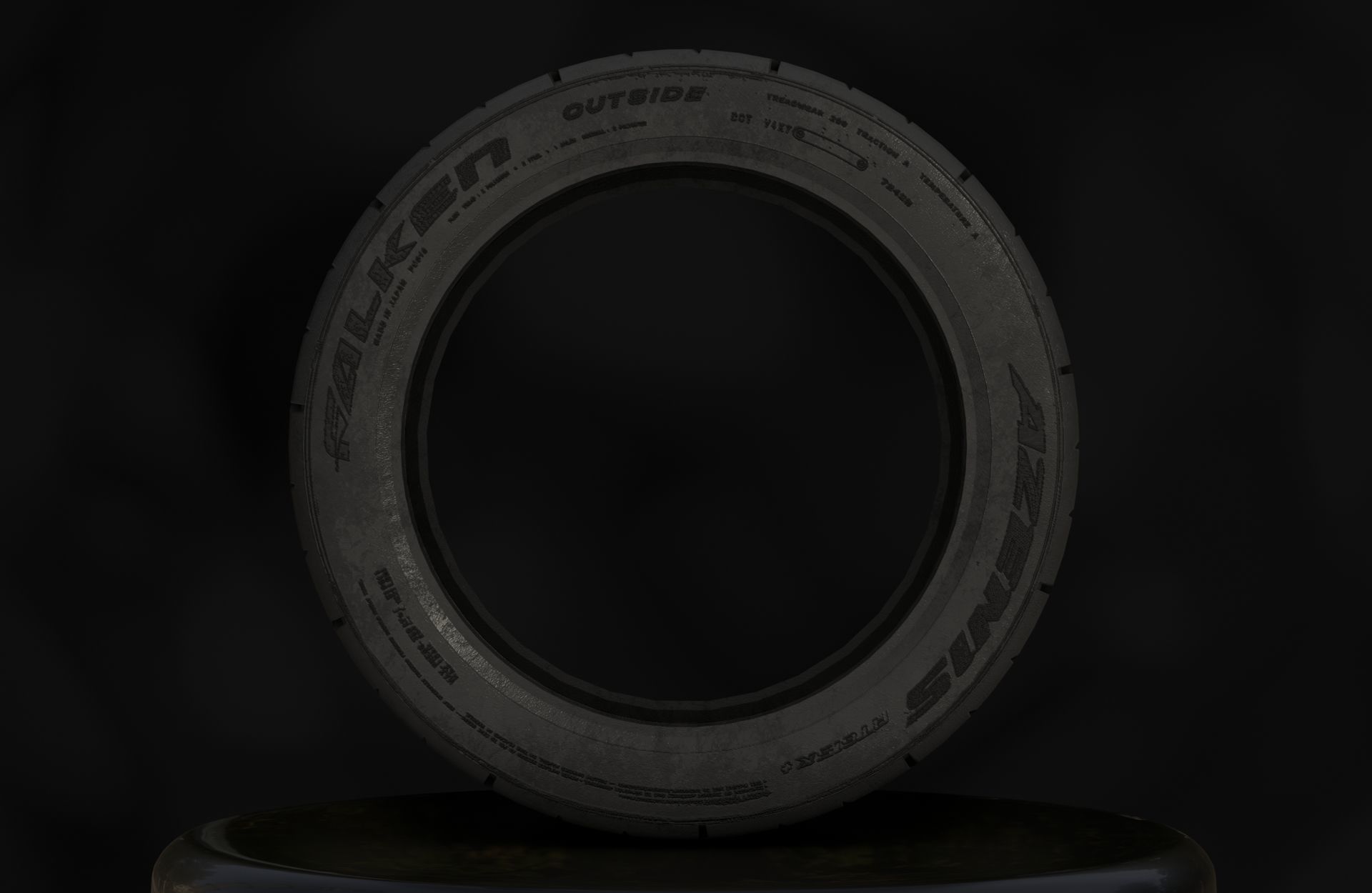 Falken Azenis RT615K - 3D Tires - Game Ready - Textured Low-poly 3D model_3