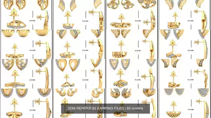 STL 82 EARRING FILES 3D Model Collection