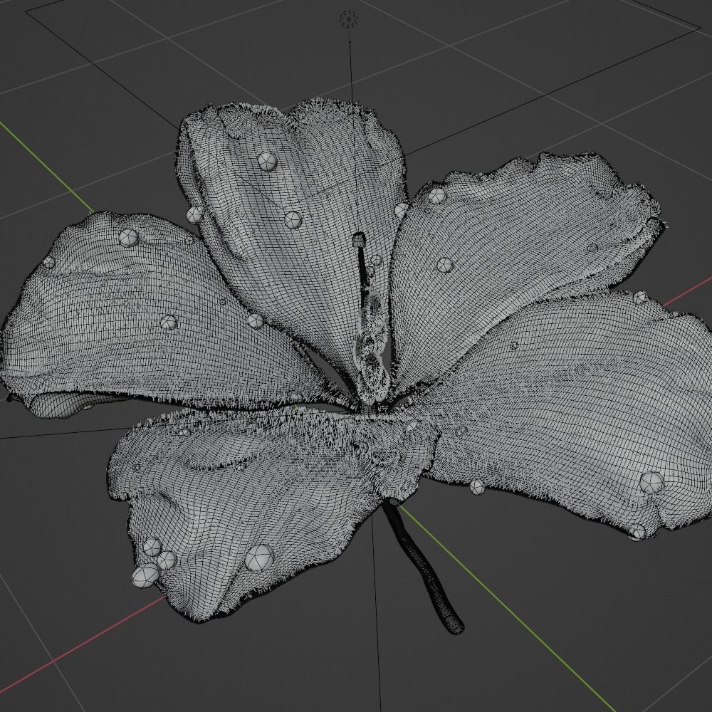 Althea Flower - hibiscus syriacus 3D model_4