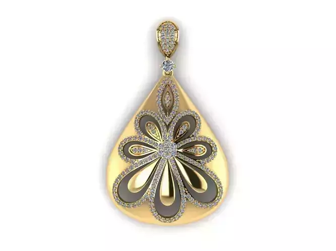 Leaf Pendant Diamon Flower 