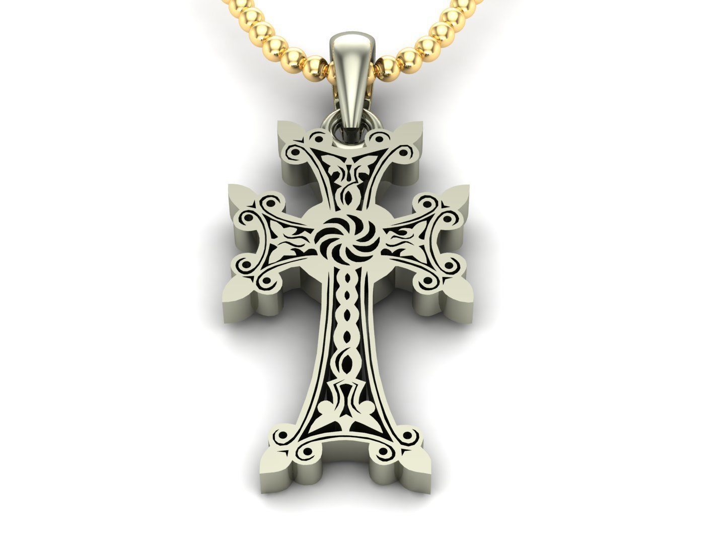 Cross Pendant Jesus Christ CP 64 3D model_1