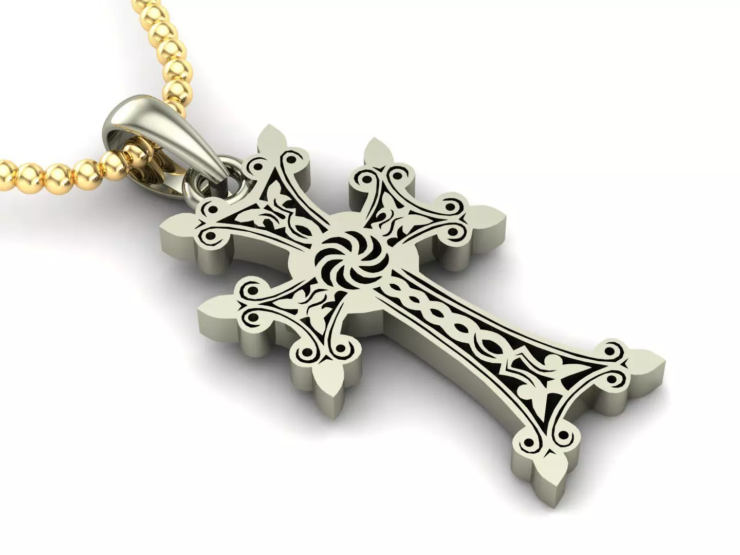 Cross Pendant Jesus Christ CP 64 3D model_0