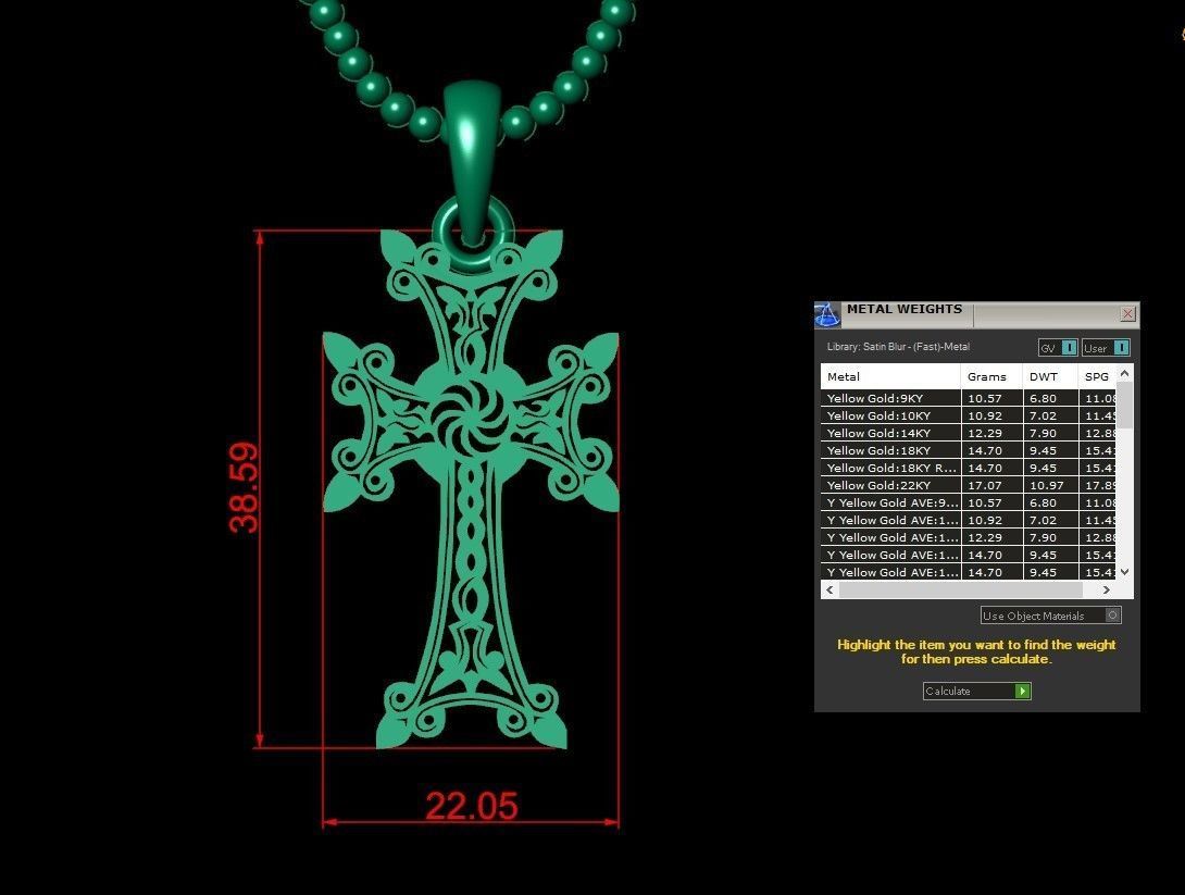 Cross Pendant Jesus Christ CP 64 3D model_5