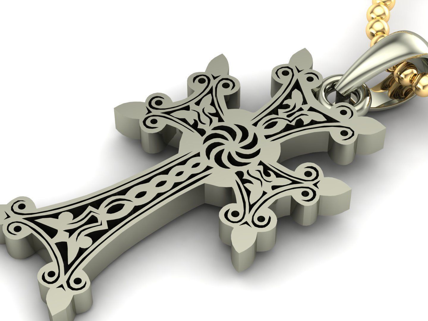 Cross Pendant Jesus Christ CP 64 3D model_4