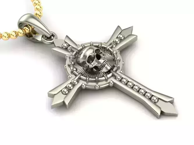 Cross Pendant Jesus Christ with Skull Head CP 62