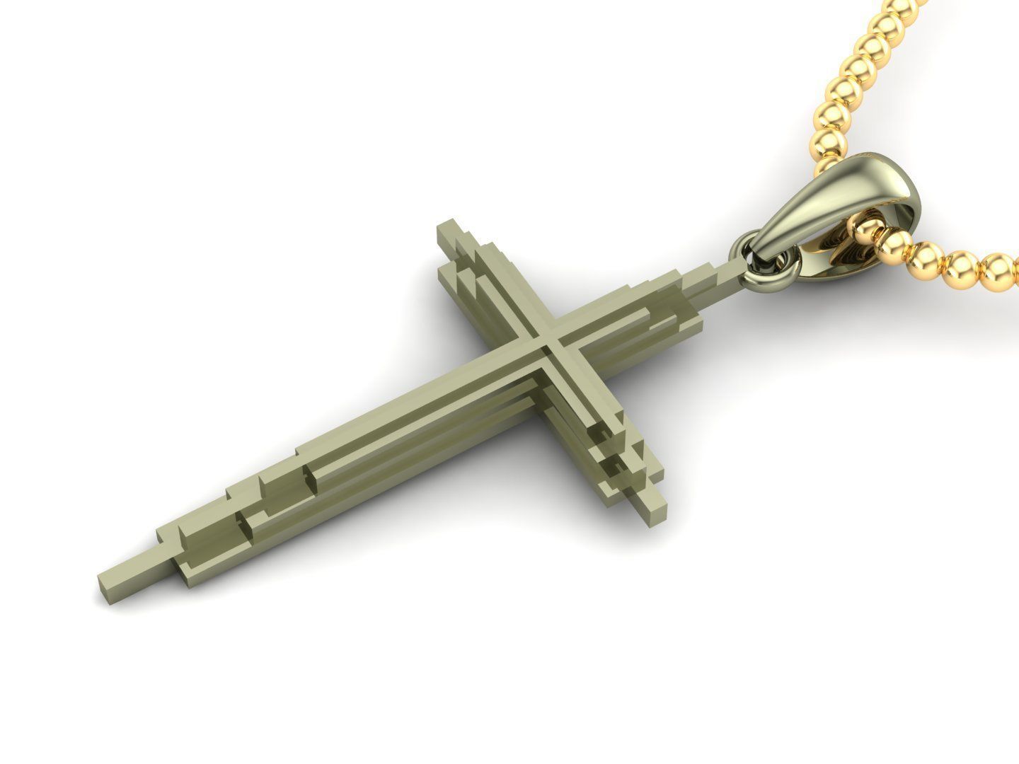 Cross Pendant Jesus Christ CP 60 3D model_2