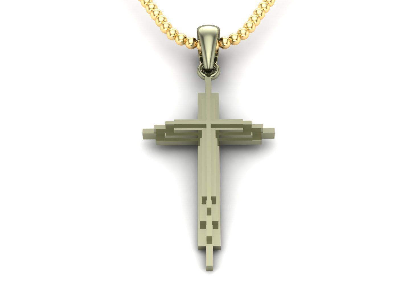 Cross Pendant Jesus Christ CP 60 3D model_1