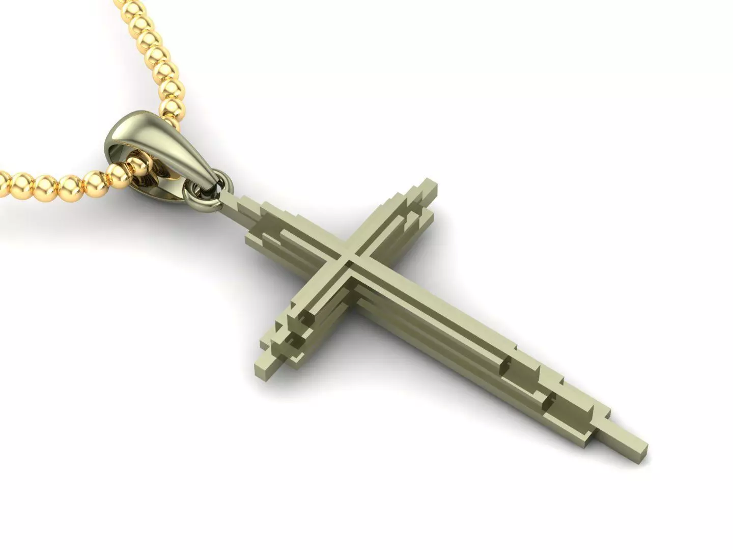 Cross Pendant Jesus Christ CP 60 3D model_0