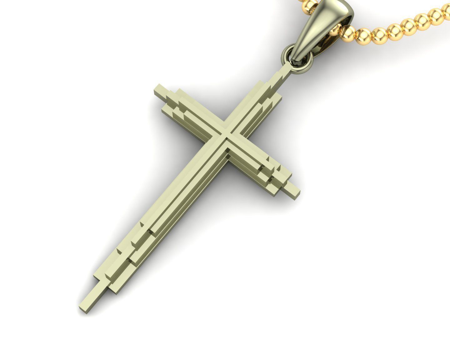 Cross Pendant Jesus Christ CP 60 3D model_3