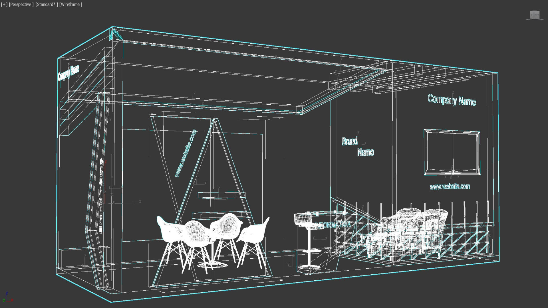 Exhibition Low-poly 3D model_10