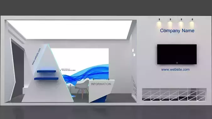 Exhibition Low-poly 3D model