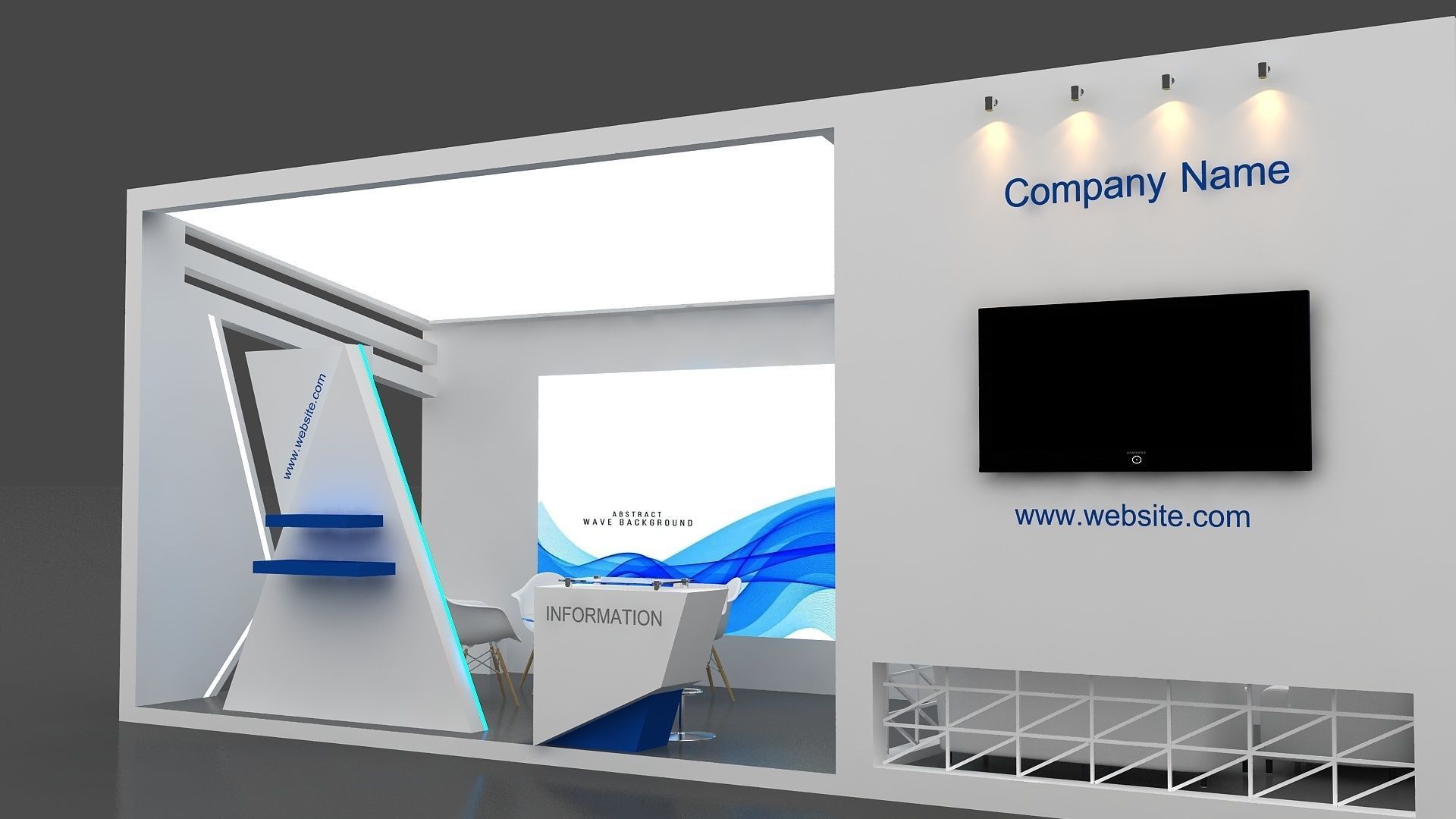 Exhibition Low-poly 3D model_3