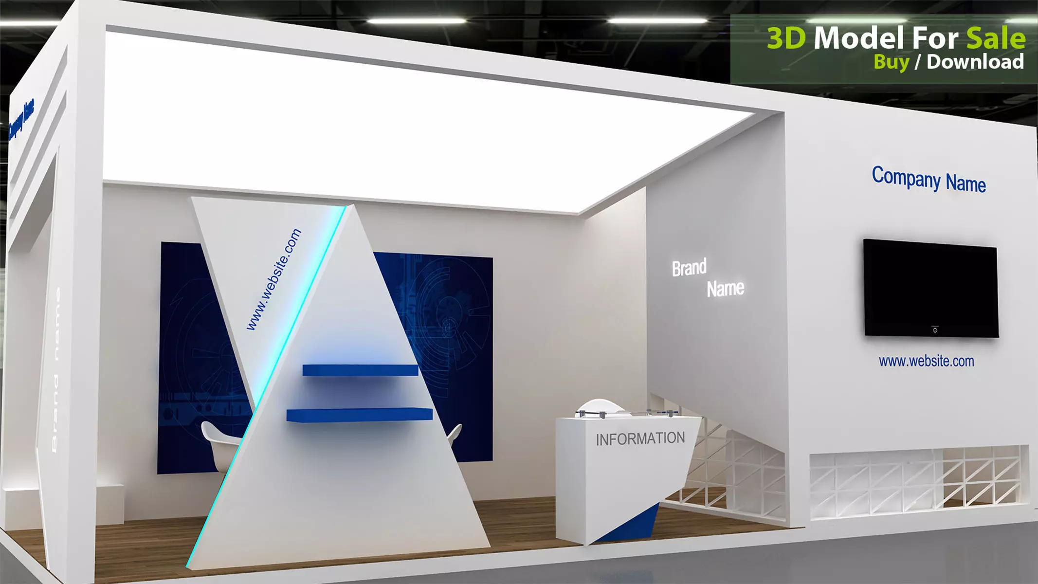 Exhibition Low-poly 3D model_0