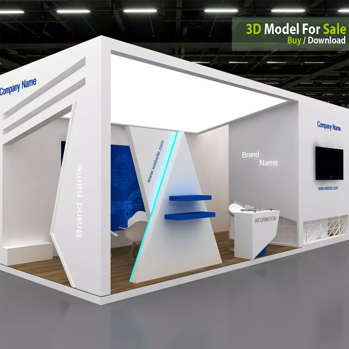 Exhibition Low-poly 3D model_9