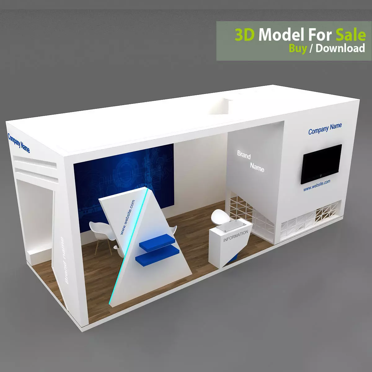 Exhibition Low-poly 3D model_2