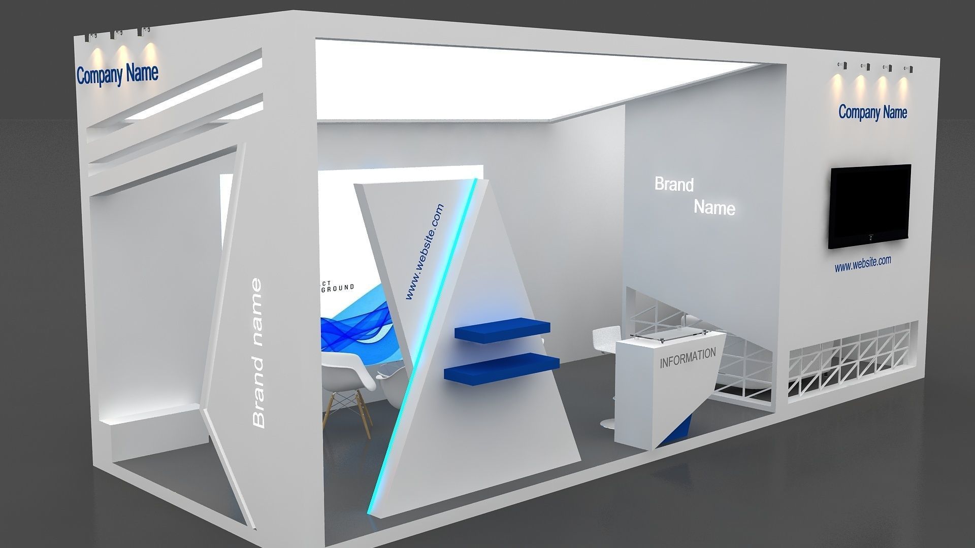 Exhibition Low-poly 3D model_5