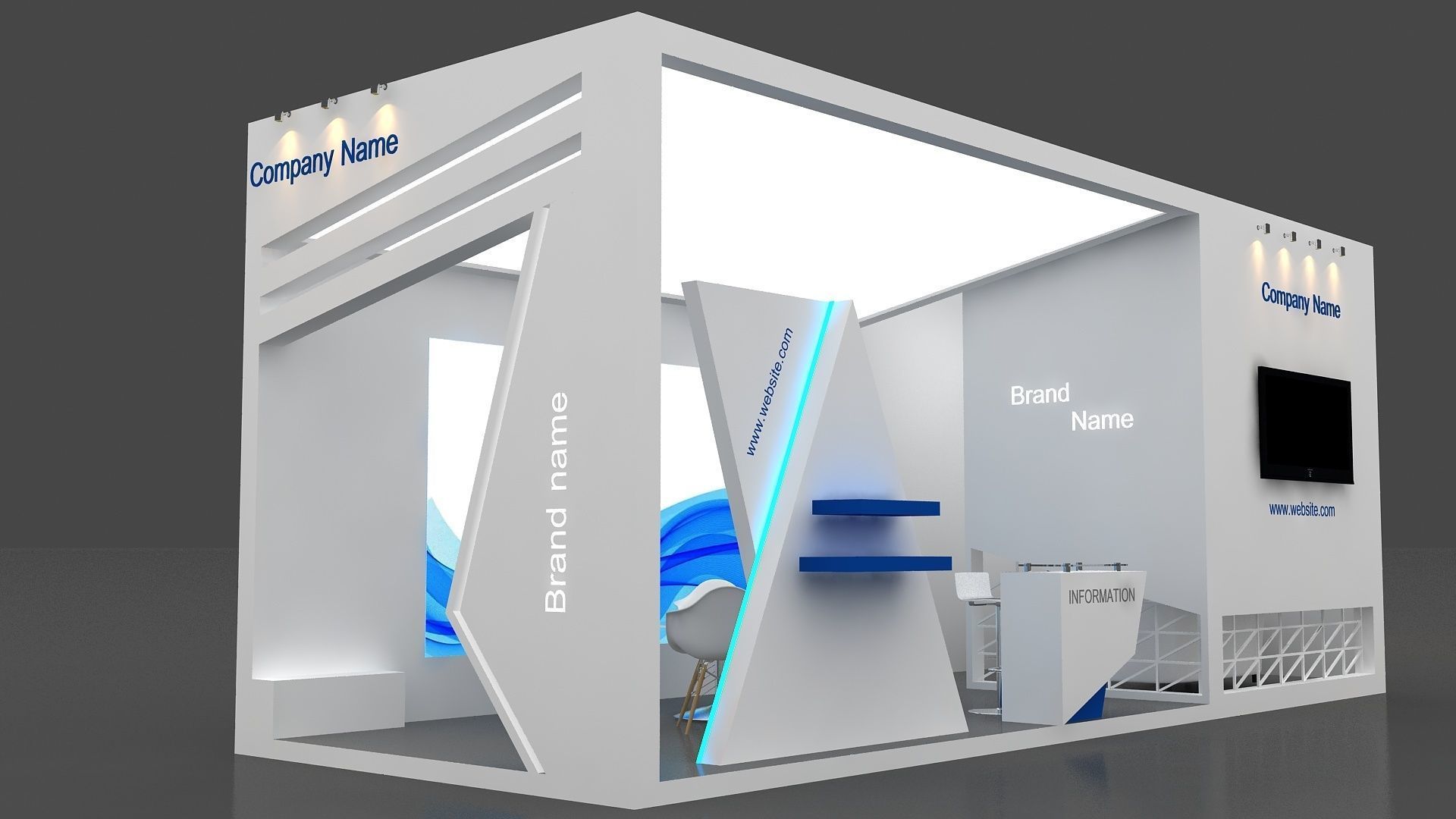 Exhibition Low-poly 3D model_4